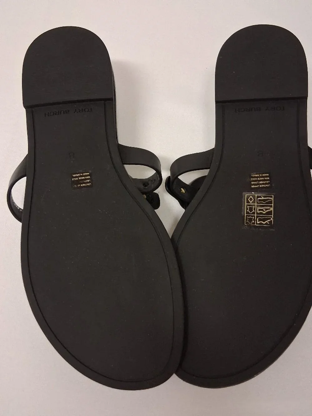 Tory Burch Women's Metal Miller Soft Sandals - Black/Gold, Size 8 Medium US New
